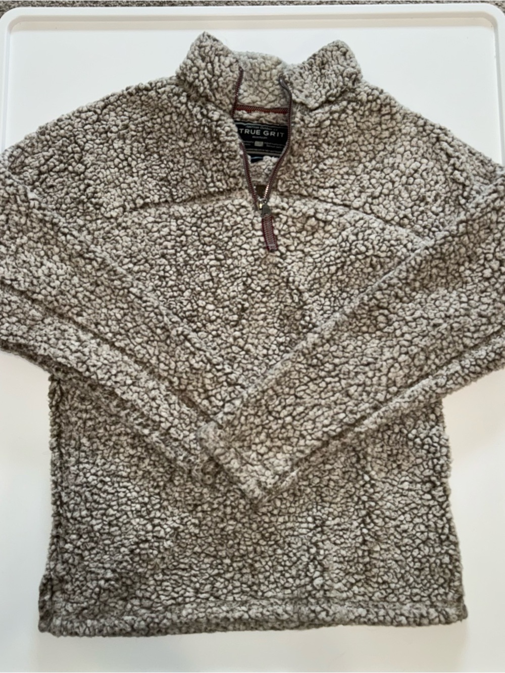 True Grit Sherpa Frosty Tips Brown Zip Pullover - Unisex - Size Small